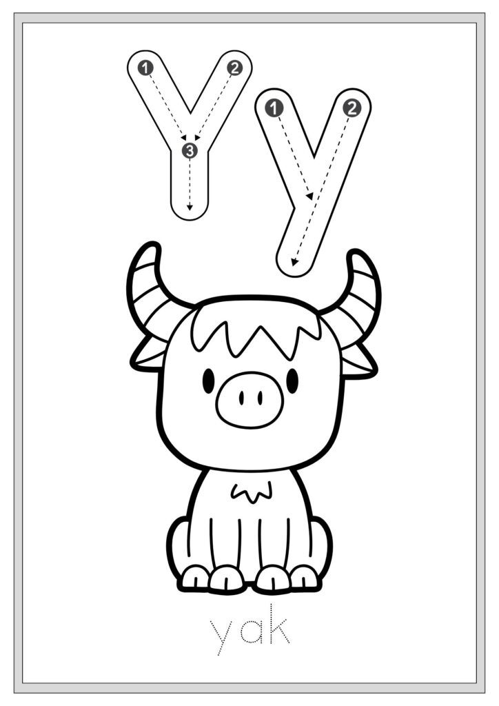 Animal Alphabet Tracing and Coloring Book