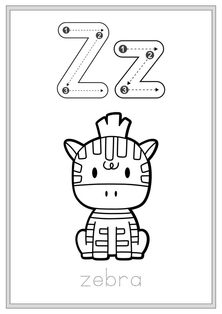Animal Alphabet Tracing and Coloring Book